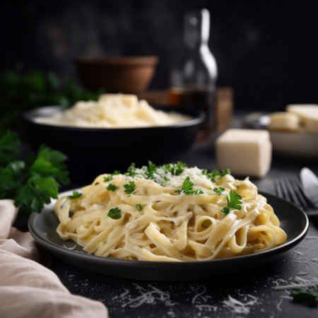 Italian pasta variatons collection with penne, spaghetti, tagliatelle with saucesの素材