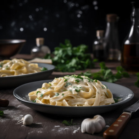 Italian pasta variatons collection with penne, spaghetti, tagliatelle with saucesの素材