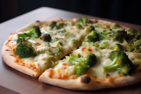 Italian all types of pizza collection on wooden backgroundの素材