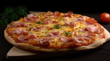 Italian all types of pizza collection on wooden backgroundの素材