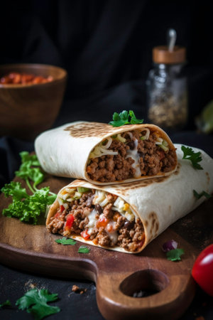 Texmex ground meat preparations for tacos, enchiladas, casserole, burritos and fajitas mexican foodの素材