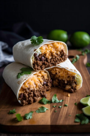 Texmex ground meat preparations for tacos, enchiladas, casserole, burritos and fajitas mexican foodの素材