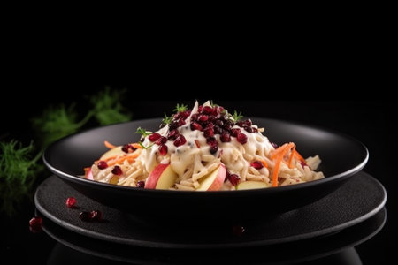 assorted types of fresh and raw salad with different ingredients for veggiesの素材
