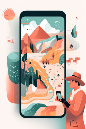 High quality Illustration for travel agency, app for travel and tech company.の素材