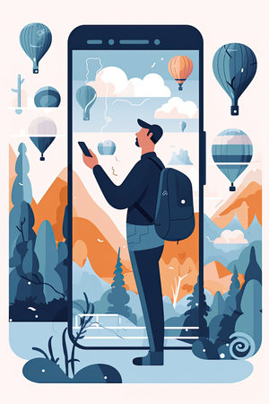 High quality Illustration for travel agency, app for travel and tech company.の素材