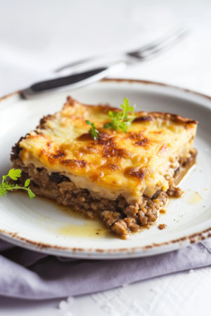Different types of Italian pasta served with sauces such as bolognese and lasagna on a white plateの素材