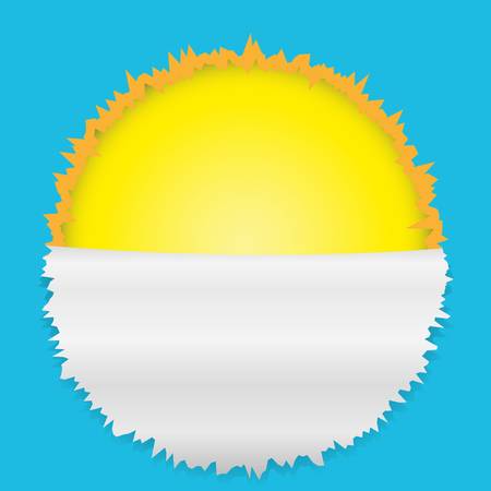 Concept torn piece of paper and sun background with place for your textのイラスト素材