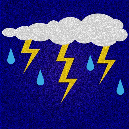 vector cloud with thunderのイラスト素材