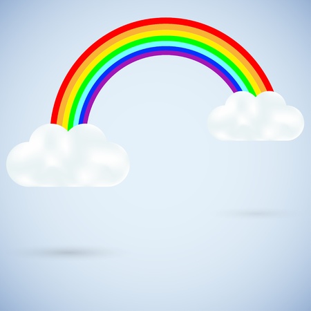 vector clouds with a rainbow on blue. Best choiceのイラスト素材