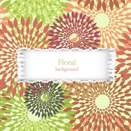 torn floral background with place for your text. Vector illustrationのイラスト素材