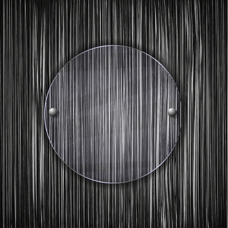 circle glass on metal grunge background. Vector illustrationのイラスト素材
