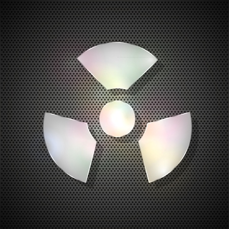 radiation symbol on metal backgroundのイラスト素材