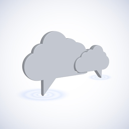 concept computer cloud with bubble speech. 3d illustrationのイラスト素材