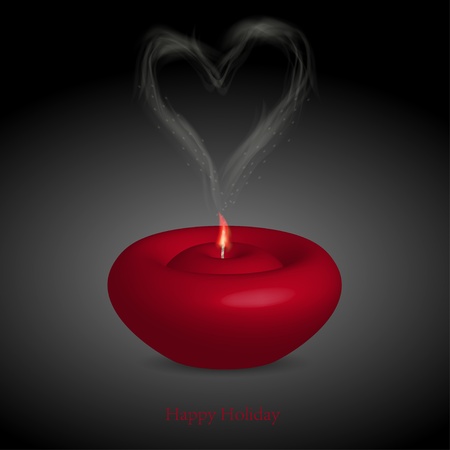 candle with smoke in the form of heart. illustrationのイラスト素材