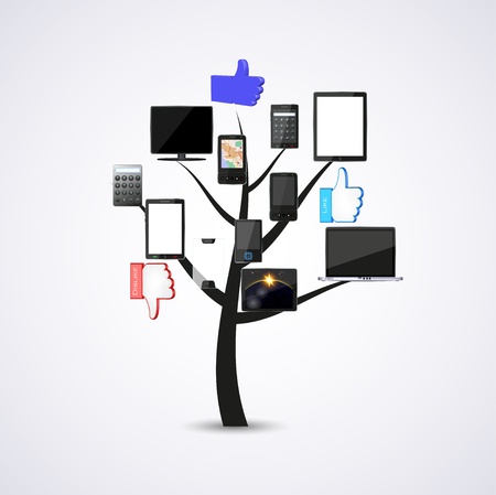 Concept technology tree. illustrationのイラスト素材