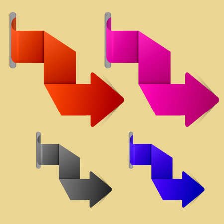 Vector creative arrow stickers set. Easy to editのイラスト素材