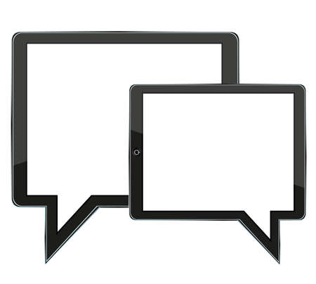 Vector concept computer tablet with bubble speech.のイラスト素材