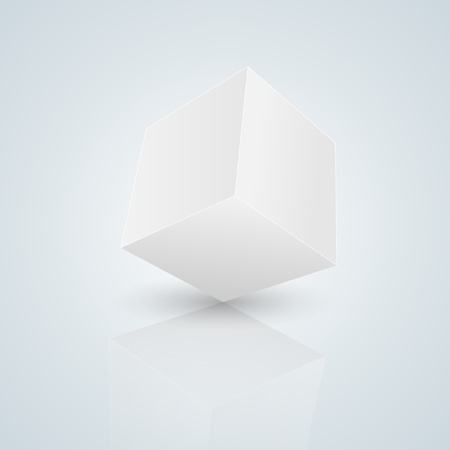 Vector cube isolated on blueのイラスト素材