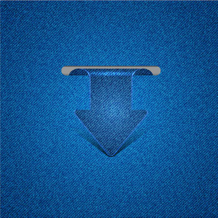 Vector concept arrow bookmark with jeans texture. Eps10のイラスト素材