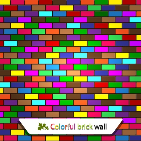 Vector colorful brick wall. Creative illustration. のイラスト素材