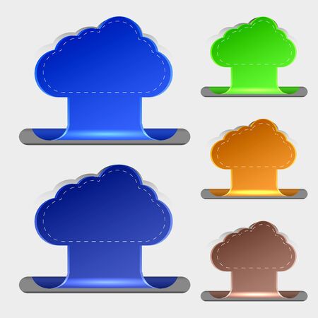 Vector computer clouds bookmarksのイラスト素材