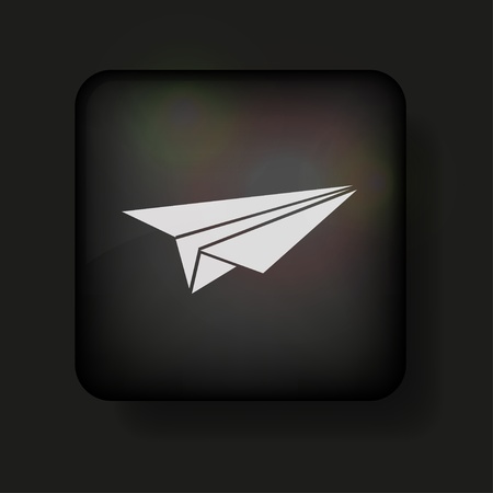 vector origami plane icon on black. のイラスト素材