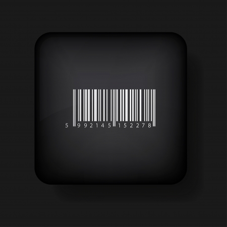  bar code icon on black.のイラスト素材
