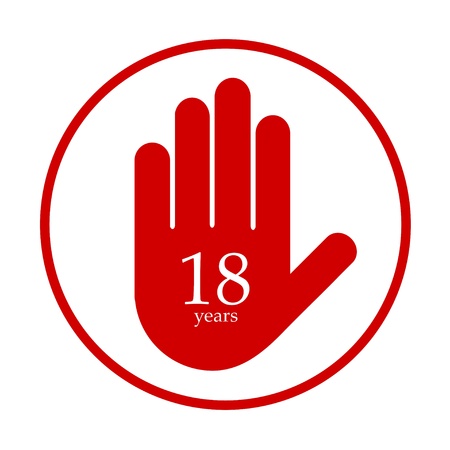 Vector stop Under eighteen sign isolated on white. Eps10のイラスト素材