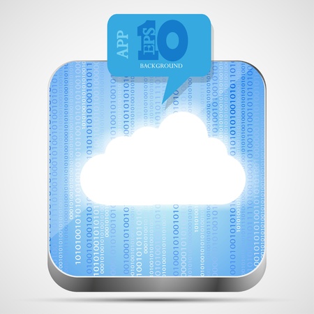 Vector cloud app icon with blue bubble speech. Eps10のイラスト素材