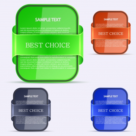 Vector stickers with blanks setのイラスト素材