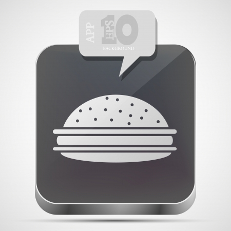 hamburger app icon with gray bubble speechのイラスト素材