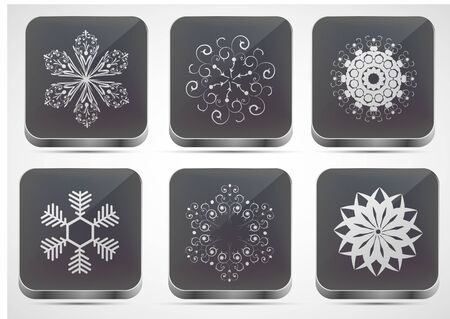 snowflake app icon setのイラスト素材