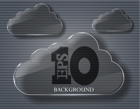 glass computer clouds on metal backgroundのイラスト素材