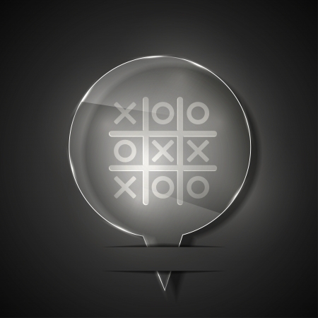  glass tic tac toe icon on gray background. のイラスト素材