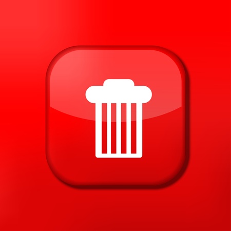 Vector red bin icon. Eps10. Easy to editのイラスト素材