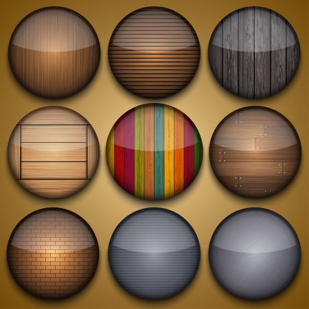 Vector creative circle app set on briwn background. Eps10のイラスト素材