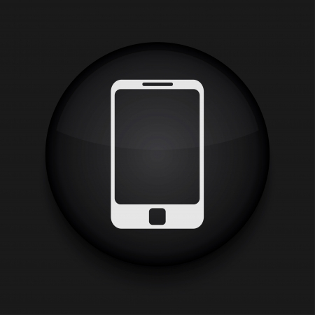 Vector app circle smartphone black icon. Eps10のイラスト素材
