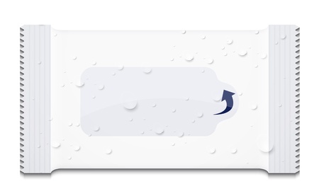 Vector aqua packaging for wet wipes on white. Eps10のイラスト素材