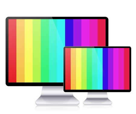 computer display isolated on white background. のイラスト素材
