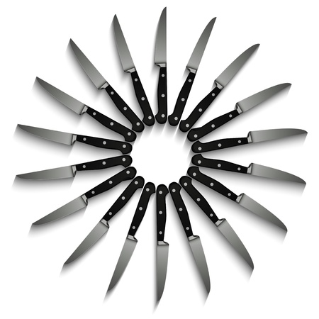 knife set on white background. のイラスト素材