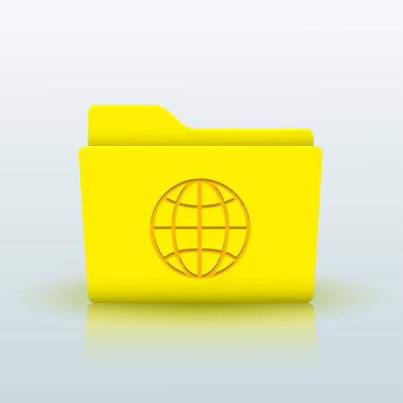 Vector yellow folder on blue background. Eps10のイラスト素材