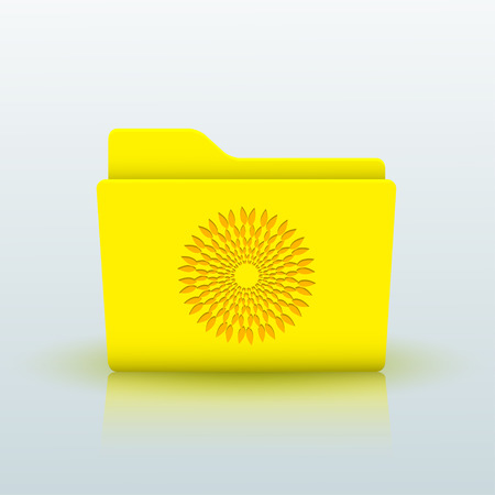 Vector yellow folder on blue background. Eps10のイラスト素材