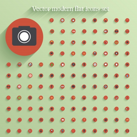 Vector flat circle icon set.  のイラスト素材