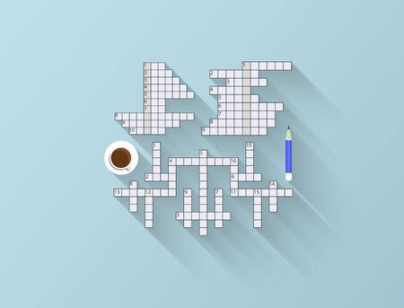Vector flat crossword with long shadow background  Eps10のイラスト素材