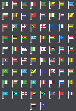 flat modern flags of the worldのイラスト素材