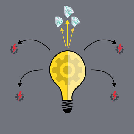 Vector flat idea icon background. Eps 10のイラスト素材