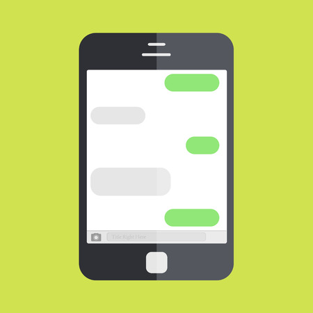 smartphone with messages on green backgroundのイラスト素材