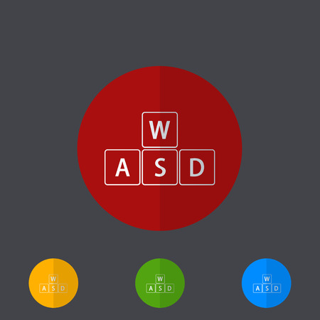 Vector modern circle icons set on gray backgroundのイラスト素材