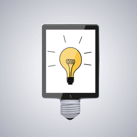 vector modern computer tablet with idea on blue background. Eps10のイラスト素材