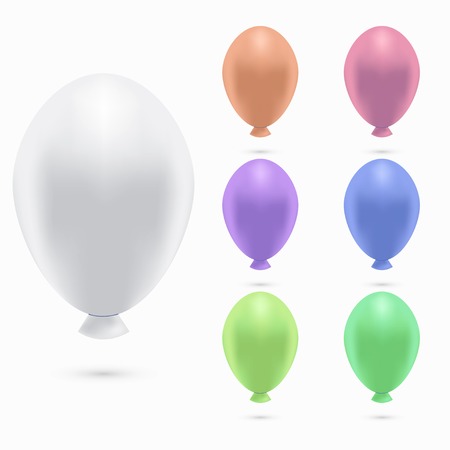 Vector modern balloons set on white background. のイラスト素材